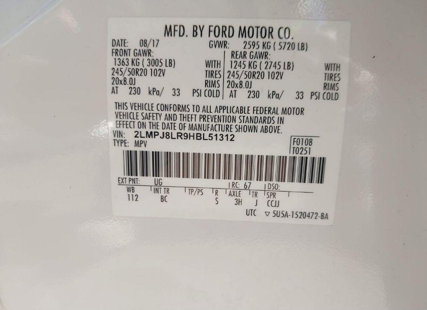 Photo 9 of 2017 Lincoln Mkx RESERVE (VIN 2LMPJ8LR9HBL51312)