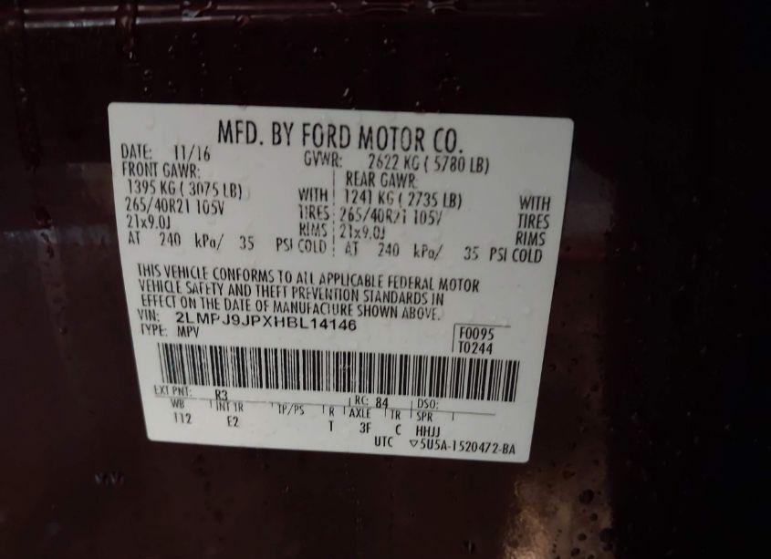 Photo 9 of 2017 Lincoln Mkx BLACK LABEL (VIN 2LMPJ9JPXHBL14146)