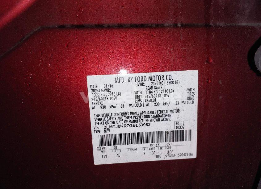 Photo 9 of 2016 Lincoln Mkx SELECT (VIN 2LMTJ6KR7GBL53983)