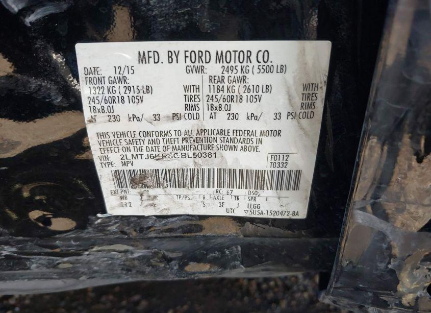 Photo 9 of 2016 Lincoln Mkx SELECT (VIN 2LMTJ6KR8GBL50381)