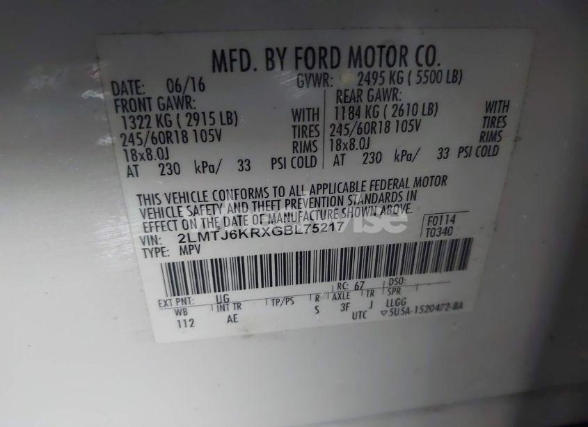 Photo 9 of 2016 Lincoln Mkx SELECT (VIN 2LMTJ6KRXGBL75217)