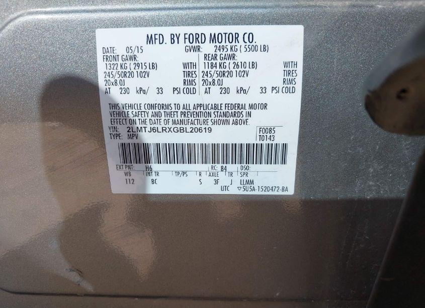 Photo 9 of 2016 Lincoln Mkx RESERVE (VIN 2LMTJ6LRXGBL20619)