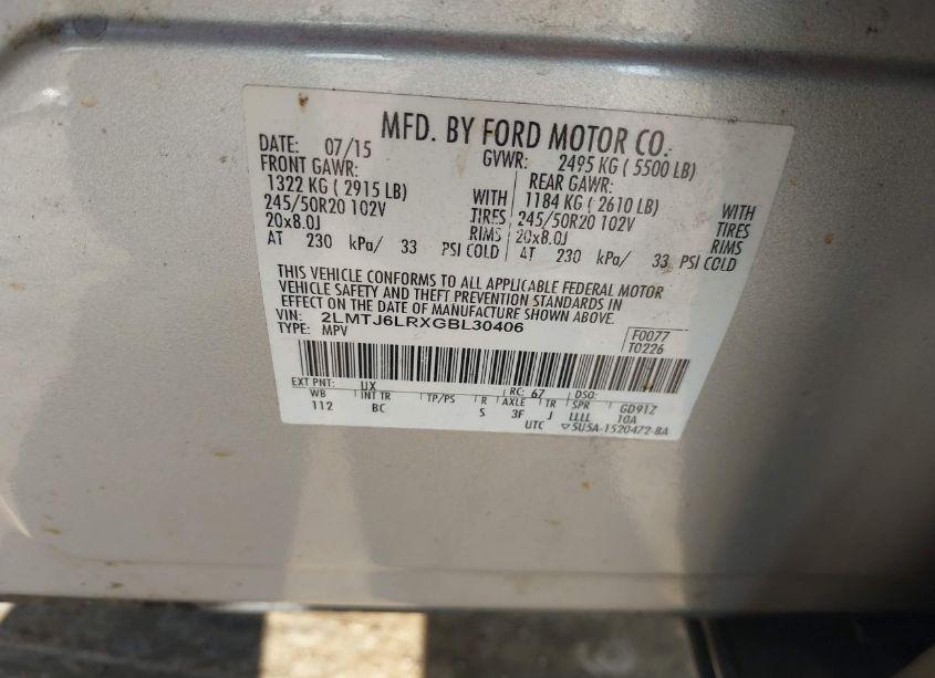 Photo 9 of 2016 Lincoln Mkx RESERVE (VIN 2LMTJ6LRXGBL30406)