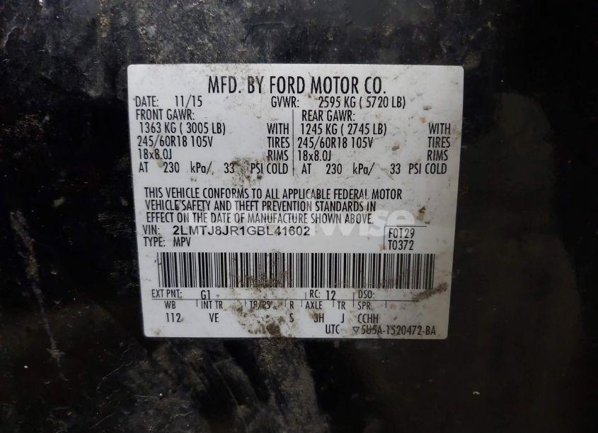 Photo 9 of 2016 Lincoln Mkx PREMIERE (VIN 2LMTJ8JR1GBL41602)