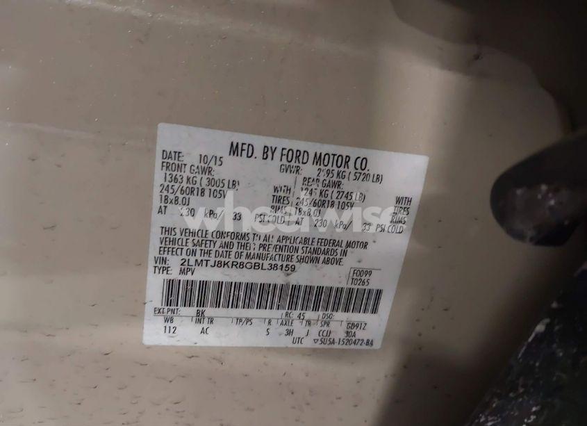 Photo 9 of 2016 Lincoln Mkx SELECT (VIN 2LMTJ8KR8GBL38159)