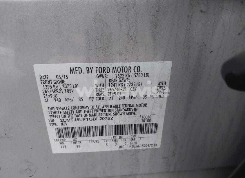 Photo 9 of 2016 Lincoln Mkx RESERVE (VIN 2LMTJ8LP1GBL20762)