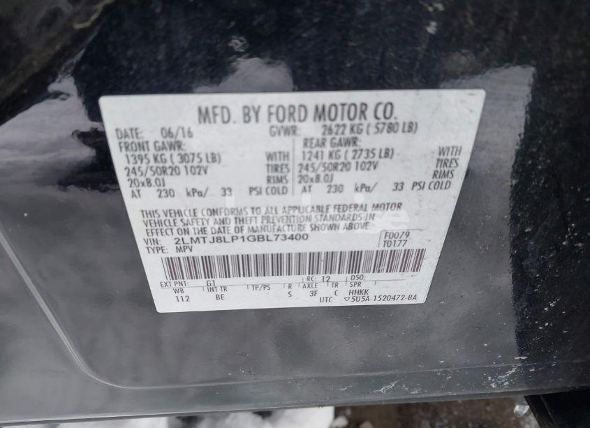 Photo 9 of 2016 Lincoln Mkx RESERVE (VIN 2LMTJ8LP1GBL73400)