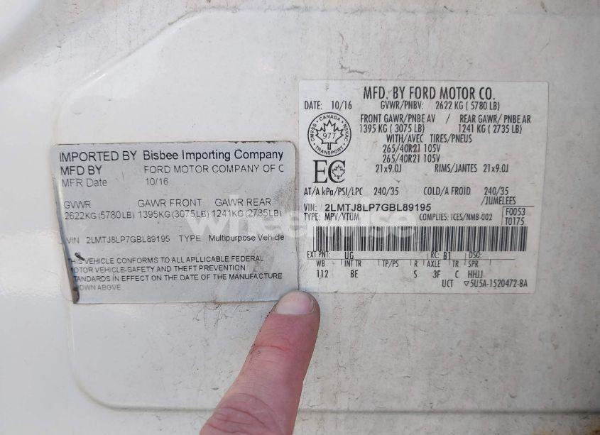 Photo 9 of 2016 Lincoln Mkx RESERVE (VIN 2LMTJ8LP7GBL89195)