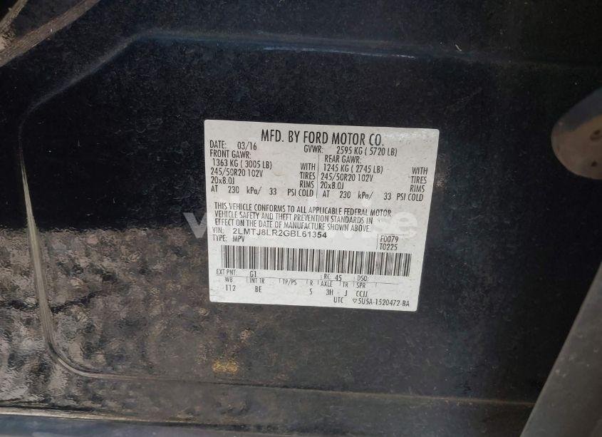 Photo 9 of 2016 Lincoln Mkx RESERVE (VIN 2LMTJ8LR2GBL61354)