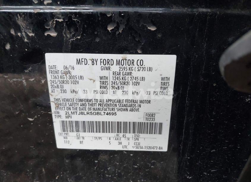 Photo 9 of 2016 Lincoln Mkx RESERVE (VIN 2LMTJ8LR5GBL74695)