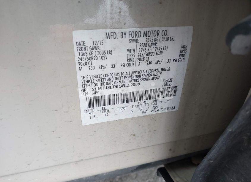 Photo 8 of 2016 Lincoln Mkx RESERVE (VIN 2LMTJ8LR6GBL52088)