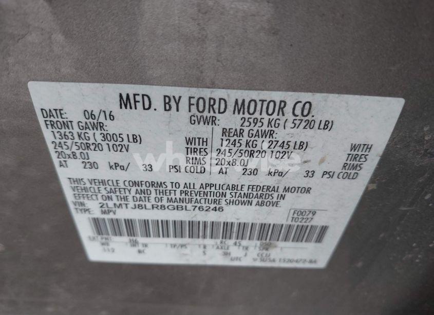 Photo 9 of 2016 Lincoln Mkx RESERVE (VIN 2LMTJ8LR8GBL76246)