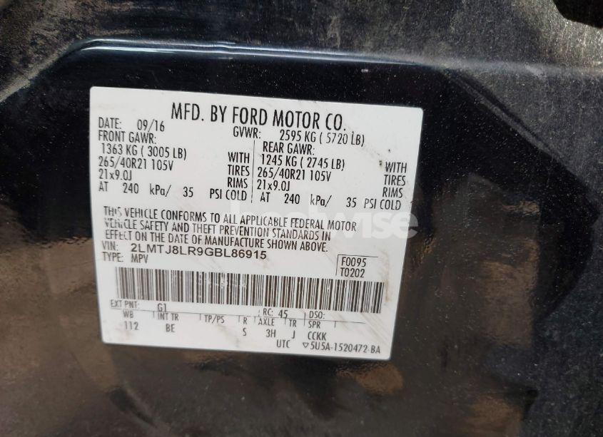 Photo 9 of 2016 Lincoln Mkx RESERVE (VIN 2LMTJ8LR9GBL86915)