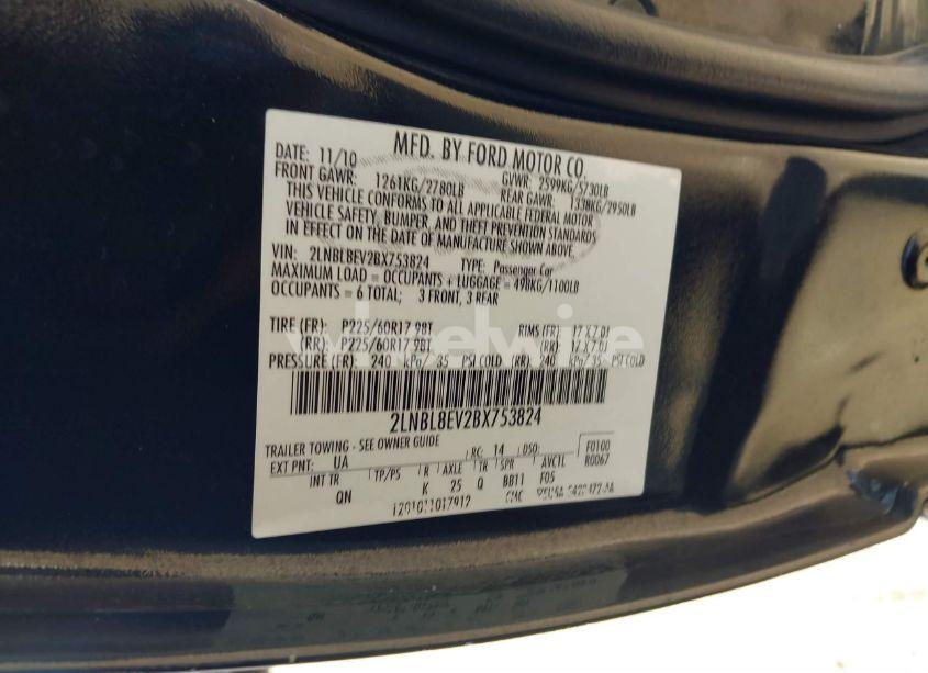 Photo 9 of 2011 Lincoln Town CAR EXECUTIVE L (VIN 2LNBL8EV2BX753824)