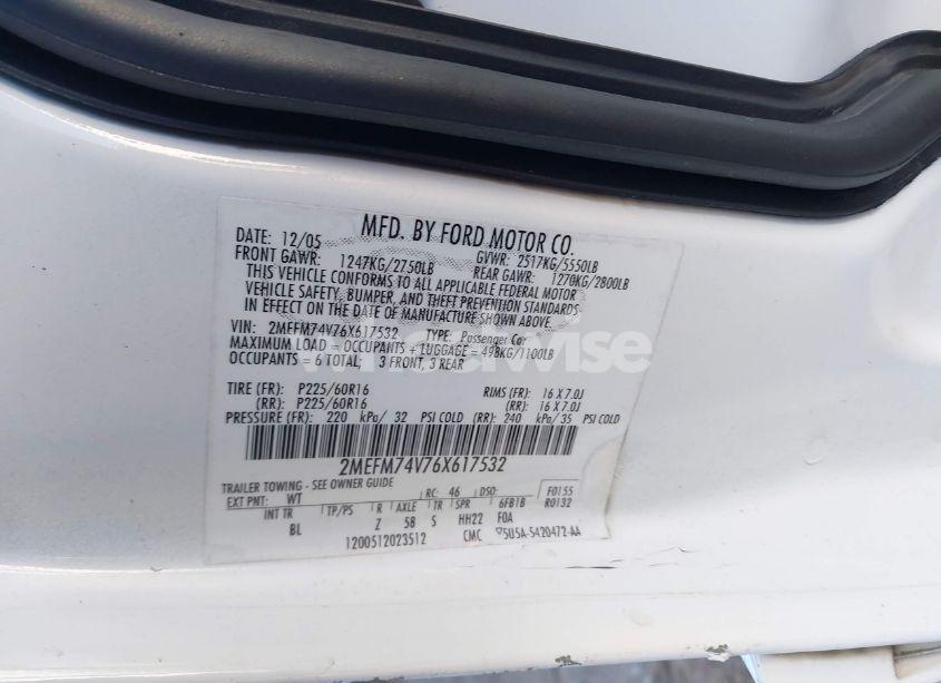 Photo 9 of 2006 Mercury Grand MARQUIS GS (VIN 2MEFM74V76X617532)