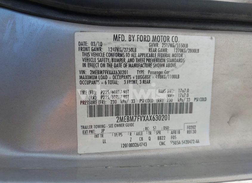 Photo 9 of 2007 Mercury Grand MARQUIS GS (VIN 2MEFM74VX7X616232)