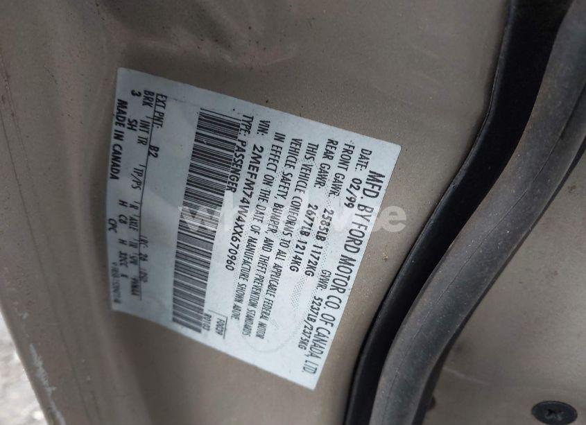 Photo 9 of 1999 Mercury Grand MARQUIS GS (VIN 2MEFM74W4XX670960)