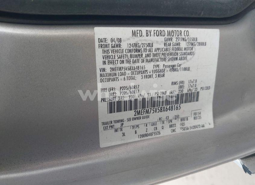 Photo 9 of 2008 Mercury Grand MARQUIS LS (VIN 2MEFM75V58X648165)