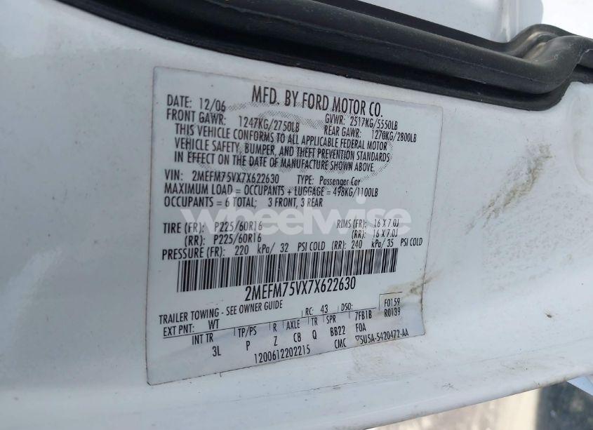 Photo 9 of 2007 Mercury Grand MARQUIS LS (VIN 2MEFM75VX7X622630)