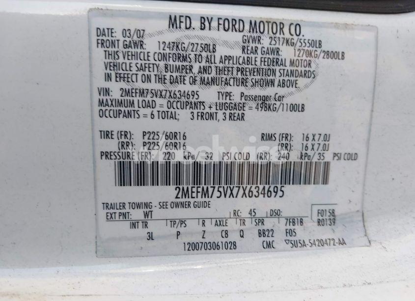 Photo 9 of 2007 Mercury Grand MARQUIS LS (VIN 2MEFM75VX7X634695)