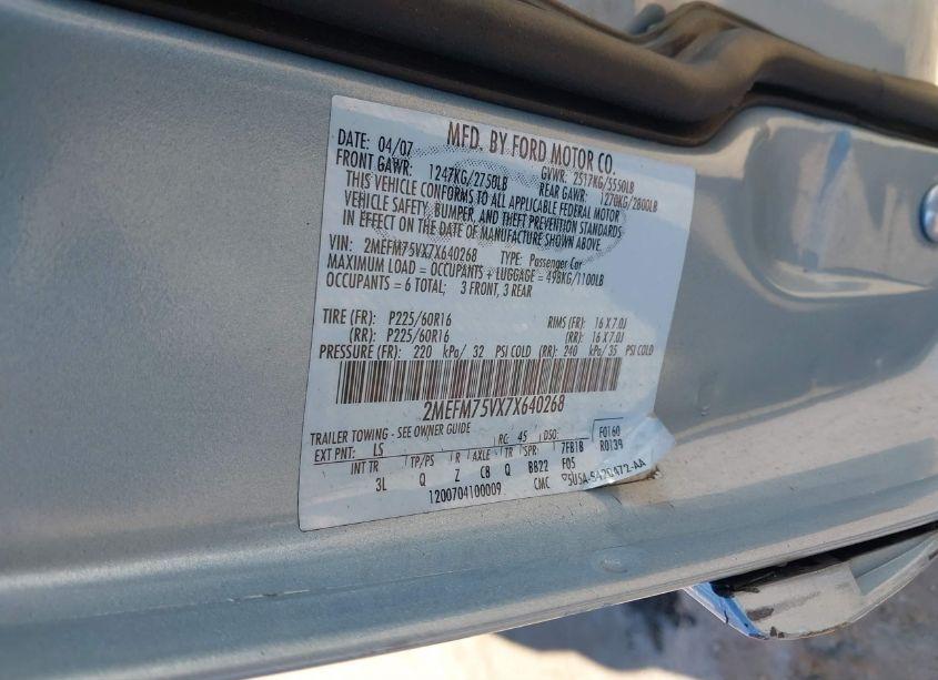 Photo 9 of 2007 Mercury Grand MARQUIS LS (VIN 2MEFM75VX7X640268)