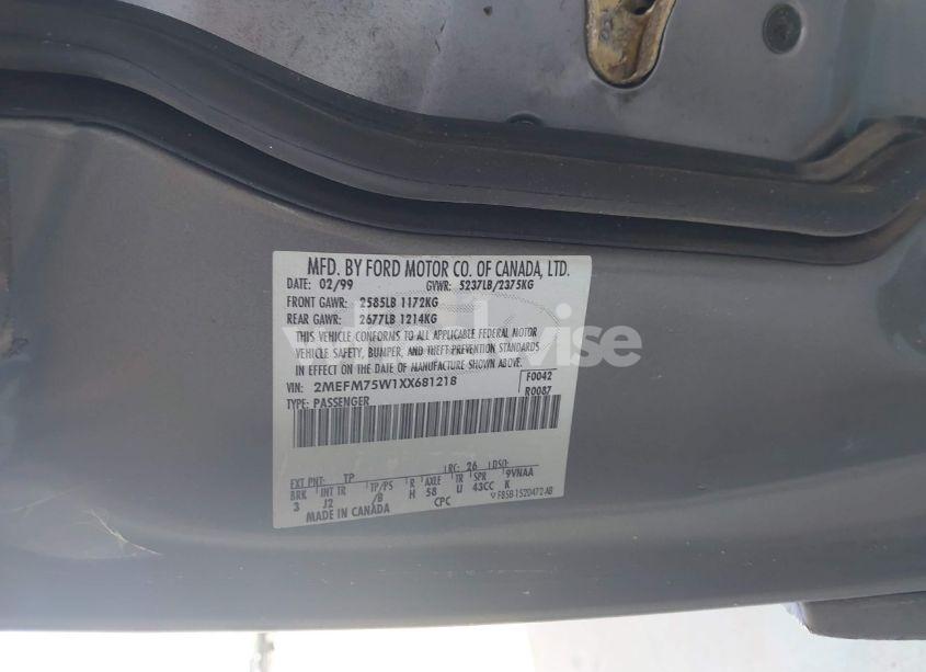 Photo 9 of 1999 Mercury Grand MARQUIS LS (VIN 2MEFM75W1XX681218)