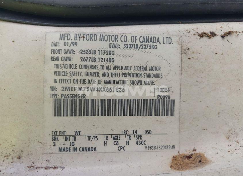 Photo 9 of 1999 Mercury Grand MARQUIS LS (VIN 2MEFM75W4XX661836)