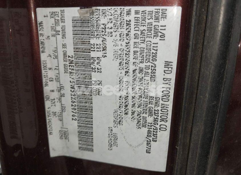 Photo 9 of 2002 Mercury Grand MARQUIS LS (VIN 2MEFM75W52X629762)