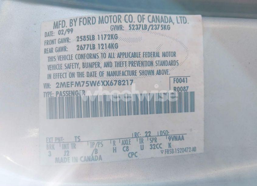 Photo 9 of 1999 Mercury Grand MARQUIS LS (VIN 2MEFM75W6XX678217)