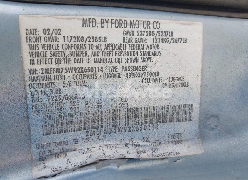 Photo 9 of 2002 Mercury Grand MARQUIS LS (VIN 2MEFM75W92X650114)