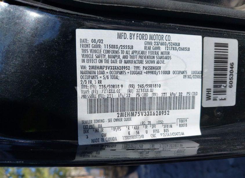 Photo 9 of 2003 Mercury Marauder N/A (VIN 2MEHM75V33X628952)