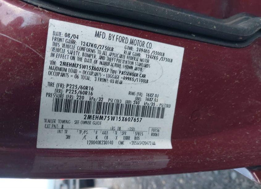 Photo 9 of 2005 Mercury Grand MARQUIS LS/LSE (VIN 2MEHM75W15X607657)