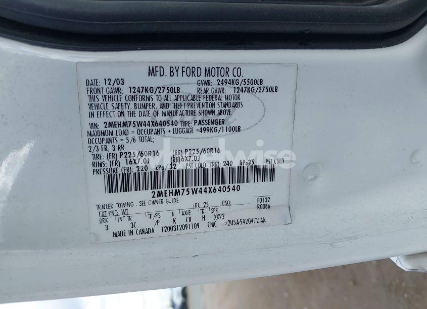 Photo 9 of 2004 Mercury Grand MARQUIS LS (VIN 2MEHM75W44X640540)