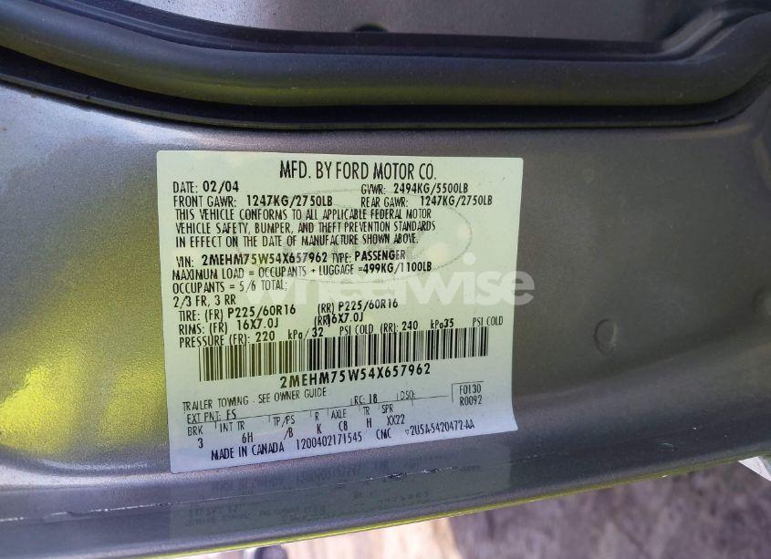 Photo 9 of 2004 Mercury Grand MARQUIS LS (VIN 2MEHM75W54X657962)