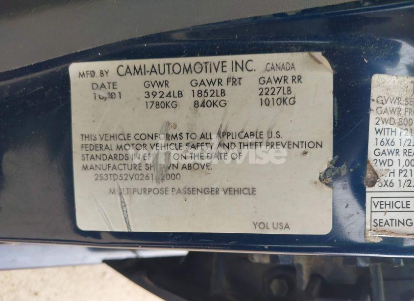 Photo 9 of 2002 Suzuki Vitara JLX (VIN 2S3TD52V026102000)