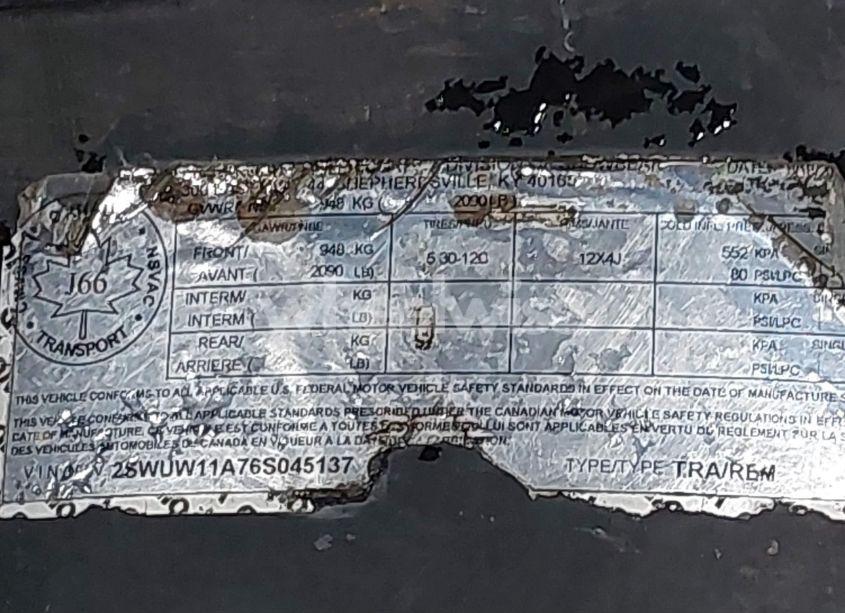 Photo 9 of 2006 Blake Utility TRAILER (VIN 2SWUW11A76S045137)