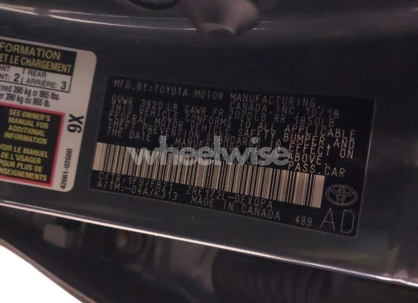 Photo 9 of 2019 Toyota Corolla LE ECO (VIN 2T1BPRHE7KC198013)