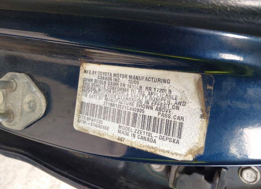 Photo 9 of 2001 Toyota Corolla S (VIN 2T1BR12E21C440905)