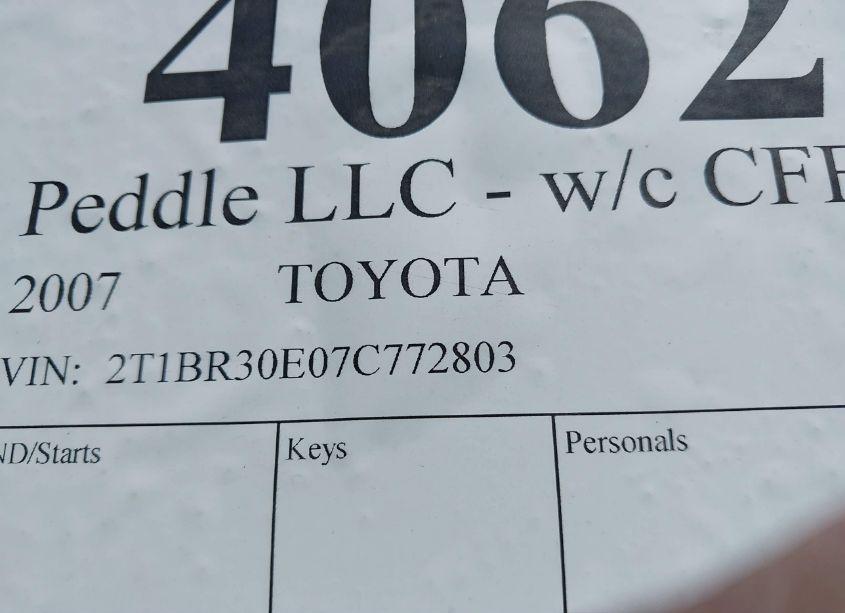 Photo 9 of 2007 Toyota Corolla LE (VIN 2T1BR30E07C772803)