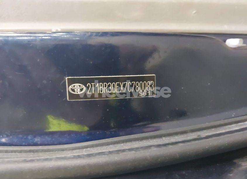 Photo 9 of 2007 Toyota Corolla LE (VIN 2T1BR30EX7C780083)