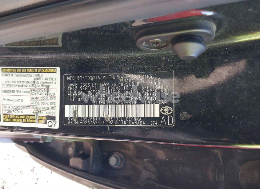 Photo 9 of 2005 Toyota Corolla LE (VIN 2T1BR32E05C554340)