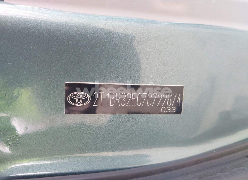 Photo 9 of 2007 Toyota Corolla CE (VIN 2T1BR32E07C722674)