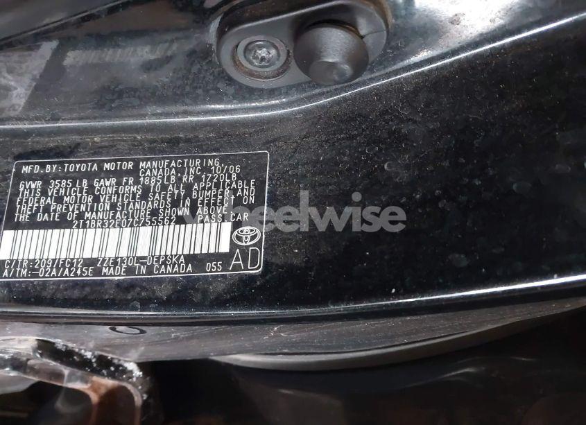 Photo 9 of 2007 Toyota Corolla S (VIN 2T1BR32E07C755562)