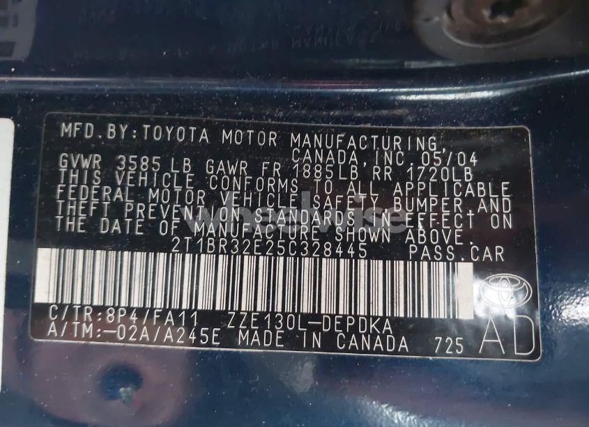 Photo 9 of 2005 Toyota Corolla CE (VIN 2T1BR32E25C328445)