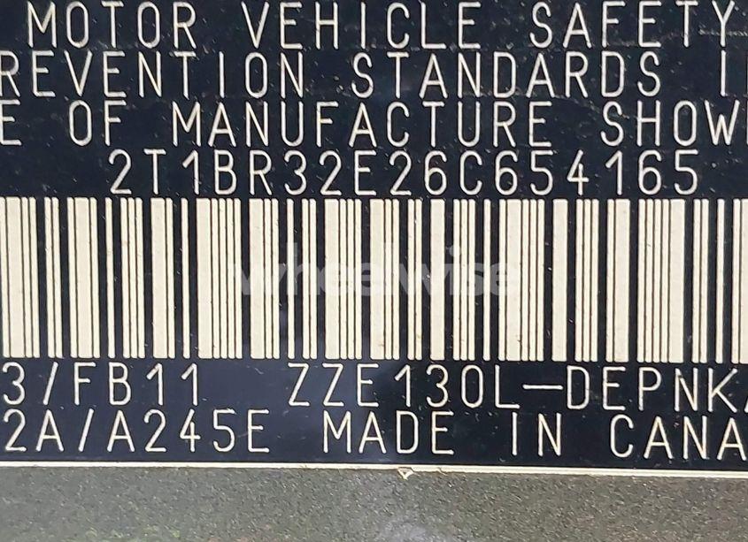 Photo 9 of 2006 Toyota Corolla LE (VIN 2T1BR32E26C654165)