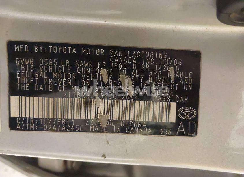 Photo 9 of 2006 Toyota Corolla LE (VIN 2T1BR32E36C652084)