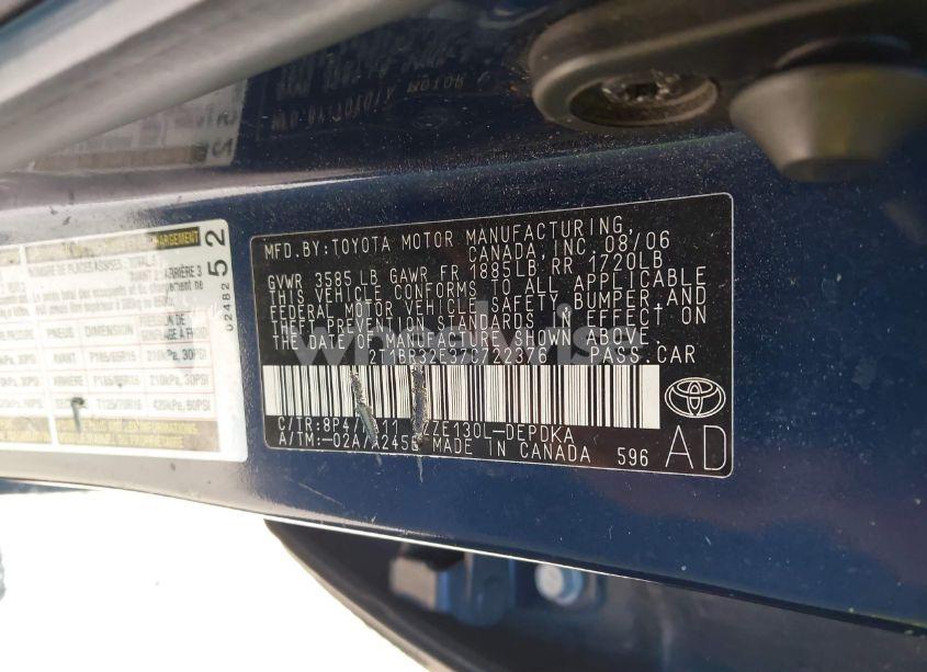 Photo 9 of 2007 Toyota Corolla CE (VIN 2T1BR32E37C722376)