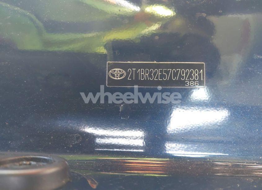 Photo 9 of 2007 Toyota Corolla LE (VIN 2T1BR32E57C792381)