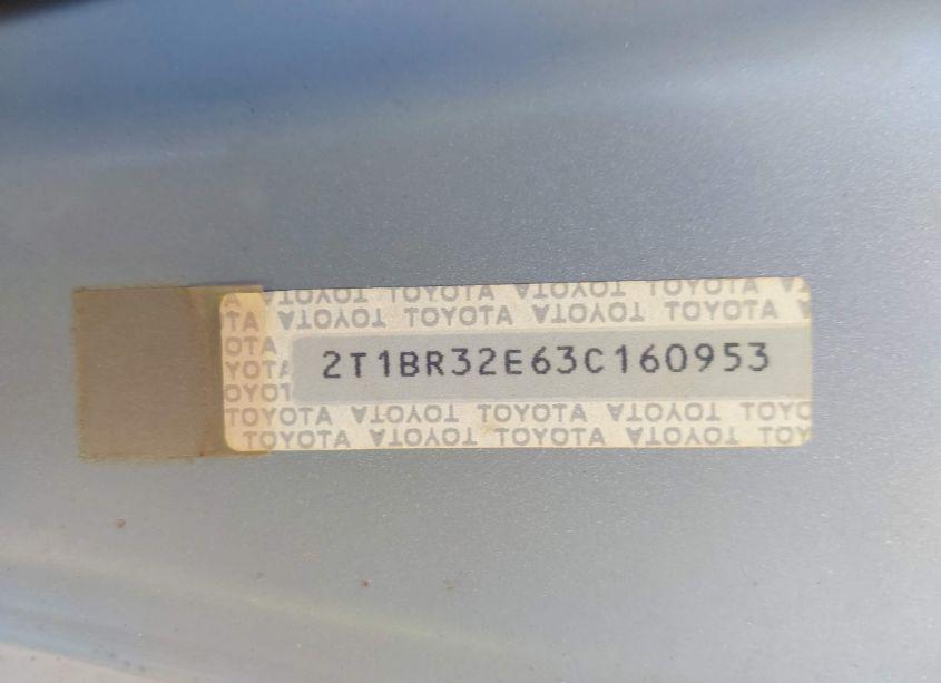 Photo 9 of 2003 Toyota Corolla CE (VIN 2T1BR32E63C160953)