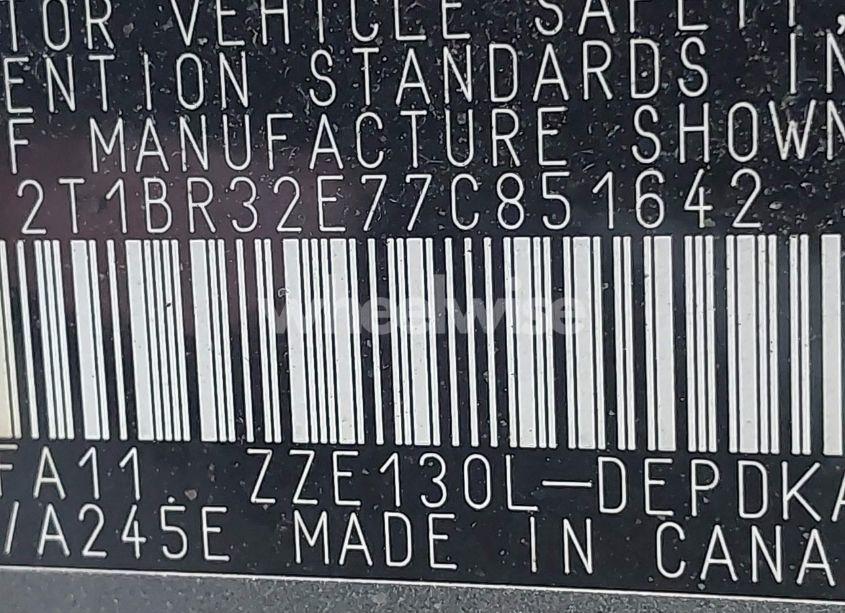 Photo 9 of 2007 Toyota Corolla CE (VIN 2T1BR32E77C851642)